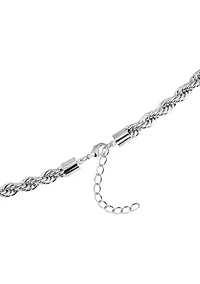 Silver Plated Rope Chain Necklace