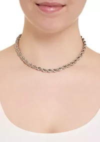 Silver Plated Rope Chain Necklace