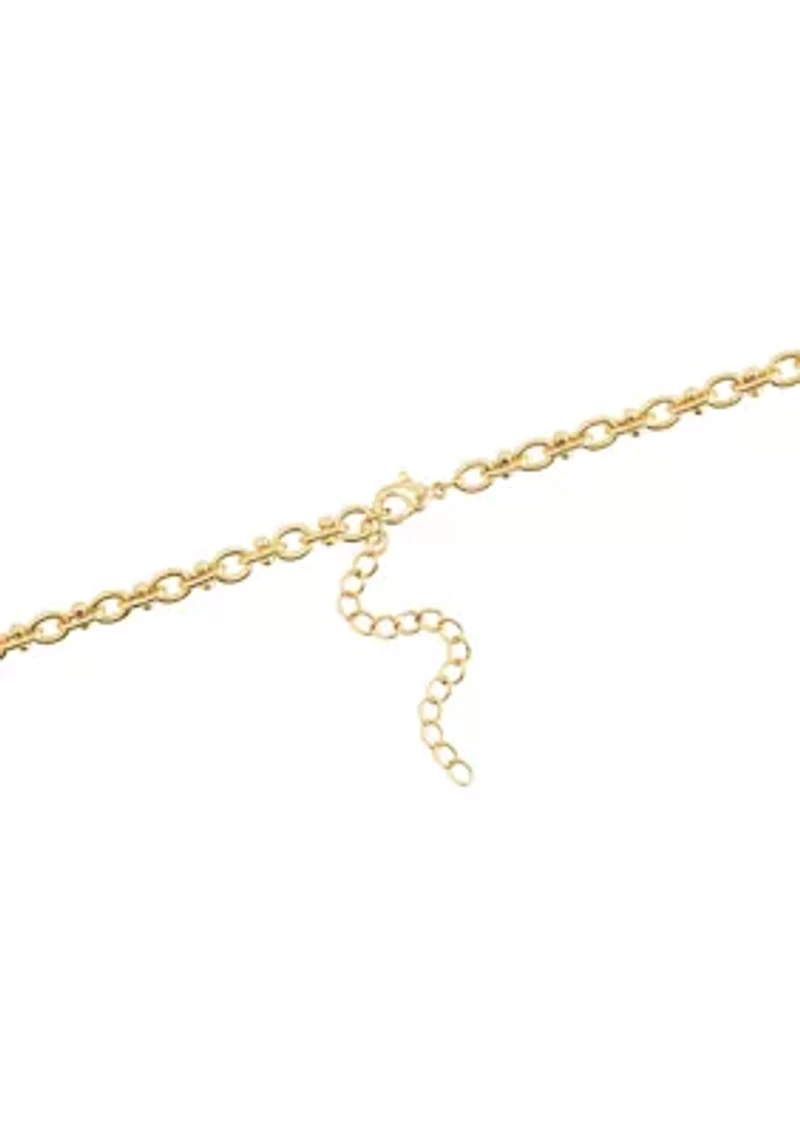 Gold Plated 18'' + 2" Extender Hardware Link Chain Necklace