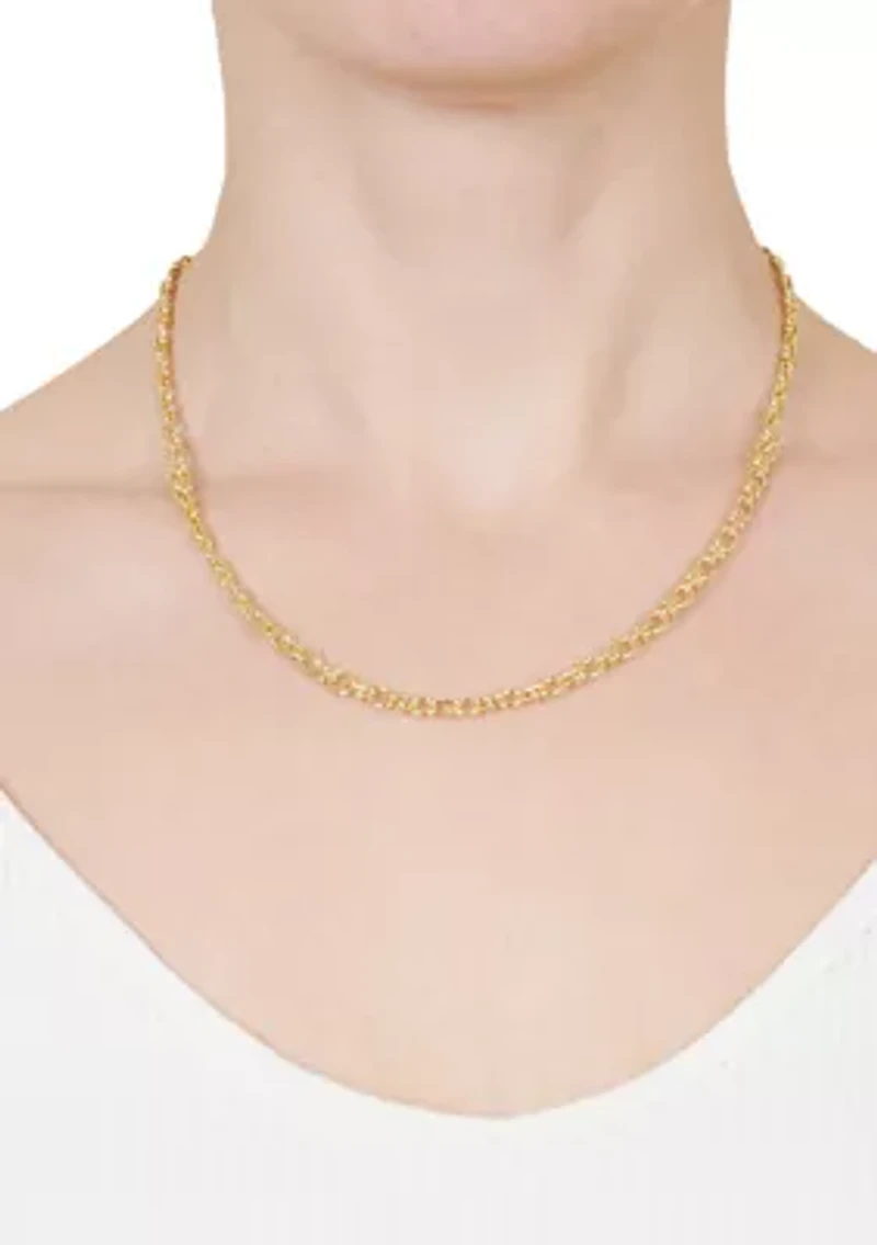 Gold Plated 18'' + 2" Extender Hardware Link Chain Necklace