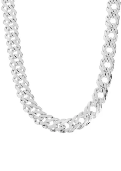 Silver Plated 16'' + 2" Extender Curb Chain Necklace