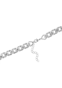 Silver Plated 16'' + 2" Extender Curb Chain Necklace
