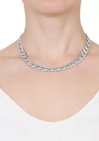 Silver Plated 16'' + 2" Extender Curb Chain Necklace