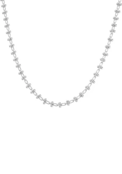 Silver Plated 18'' + 2" Extender Horseshoe Link Chain Necklace