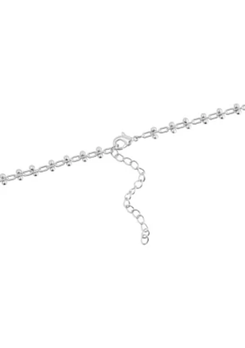 Silver Plated 18'' + 2" Extender Horseshoe Link Chain Necklace