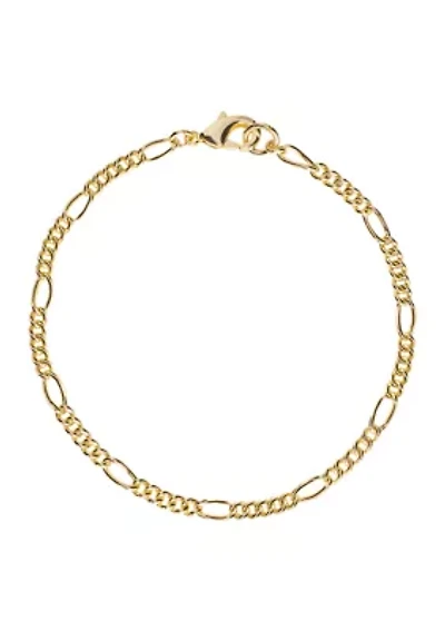 Gold Plated Figaro Link Bracelet