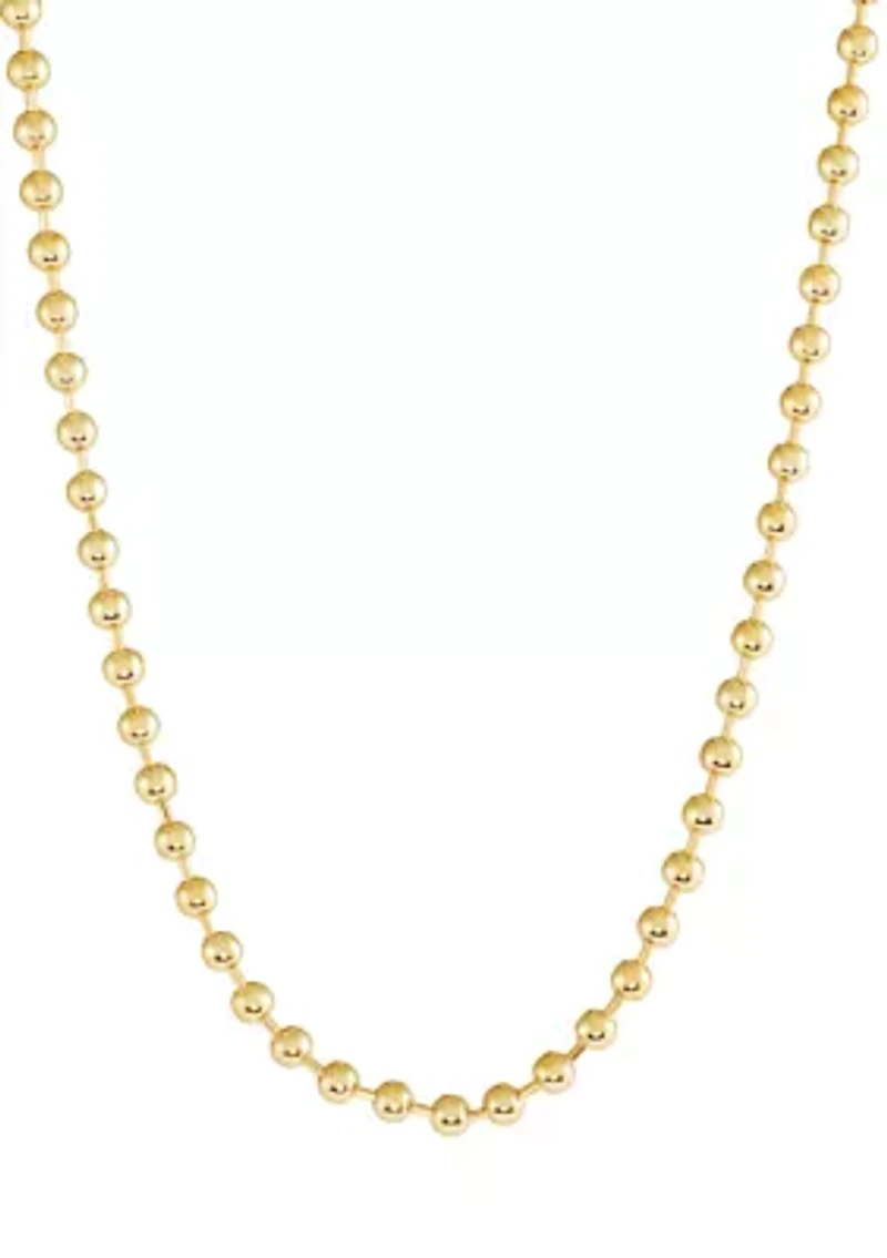 Gold Plated 18" 4 Millimeter Beaded Necklace