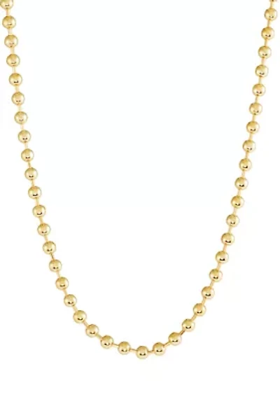 Gold Plated 18" 4 Millimeter Beaded Necklace