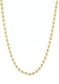 Gold Plated 18" 4 Millimeter Beaded Necklace