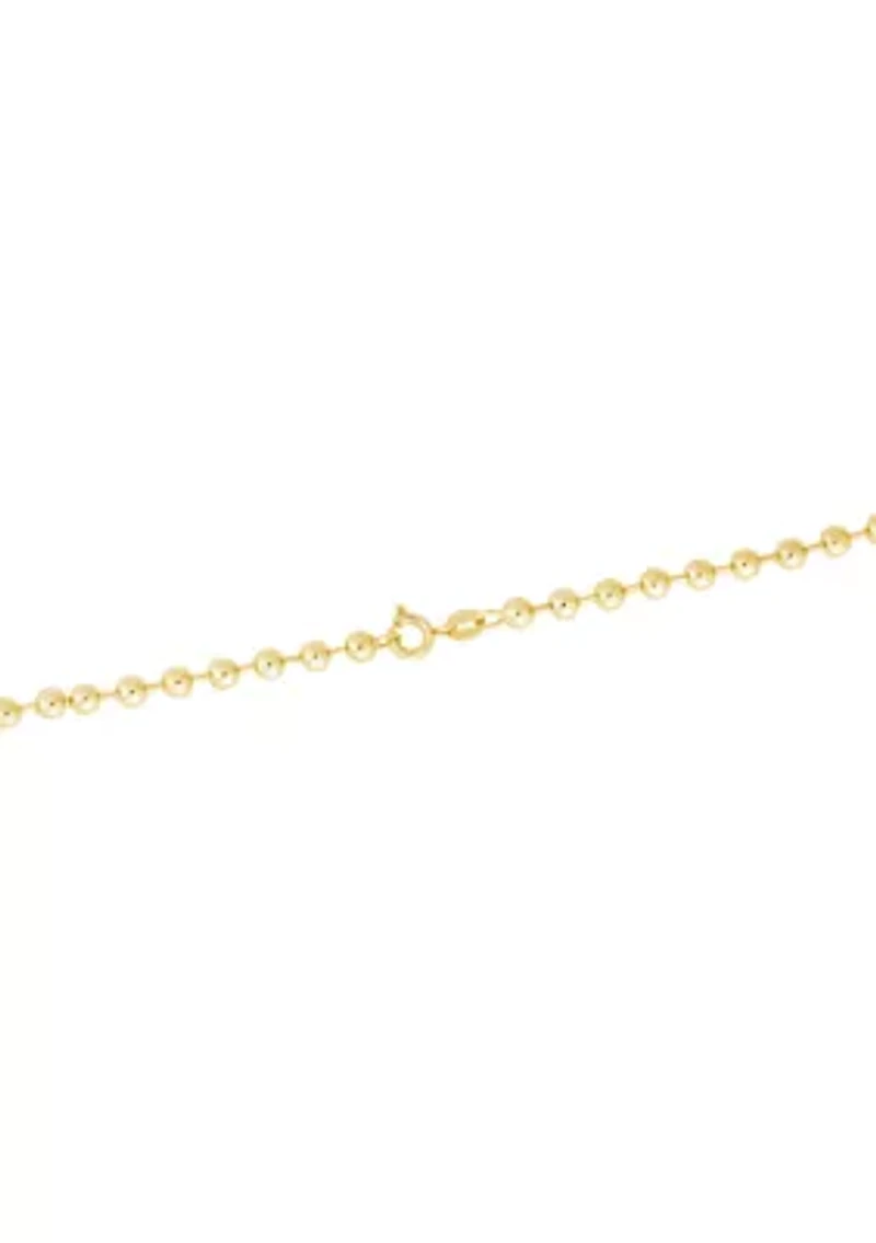 Gold Plated 18" 4 Millimeter Beaded Necklace