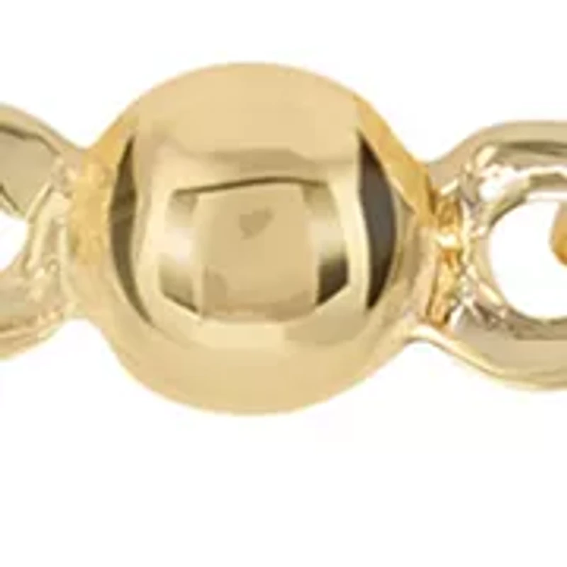 Gold Plated Diamond-Shaped Beaded Chain Necklace