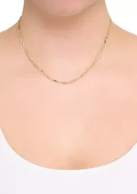 Gold Plated Diamond-Shaped Beaded Chain Necklace