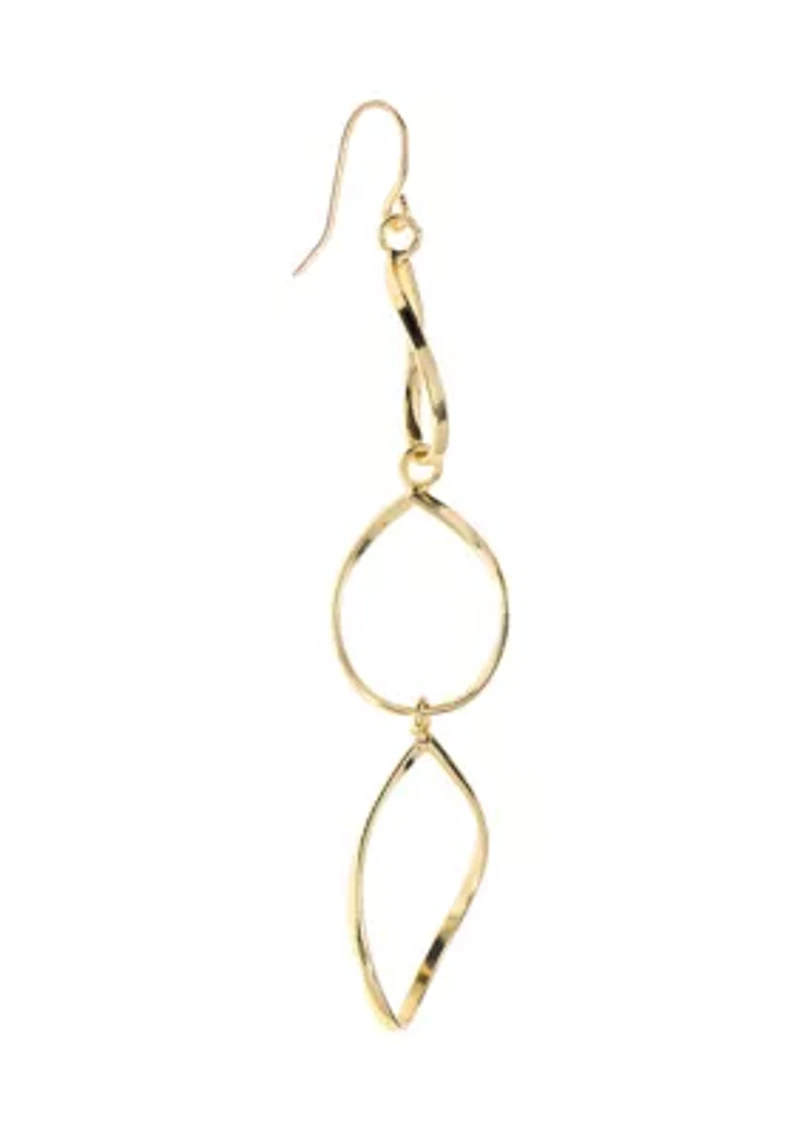 Gold Plated Triple Drop Teardrop Earrings