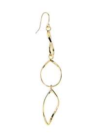 Gold Plated Triple Drop Teardrop Earrings