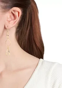 Gold Plated Triple Drop Teardrop Earrings