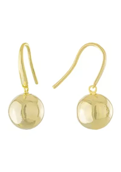 Gold Over Fine Silver Plated 1" Ball Drop Earrings