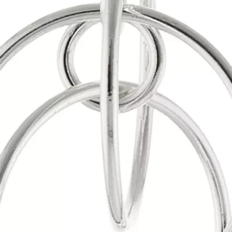 Fine Silver Plated Multi Circle Drop Earrings