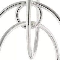 Fine Silver Plated Multi Circle Drop Earrings