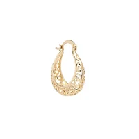 Gold Plated 1IN Filigree Hoop Earrings