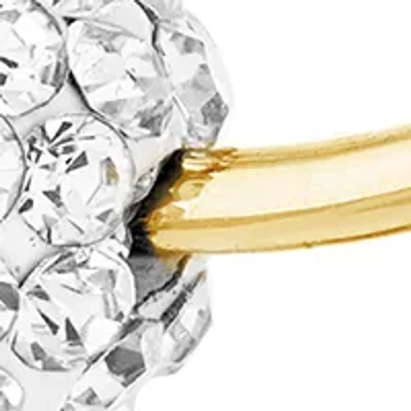 Gold Plated Crystal Ball Hoop Earrings