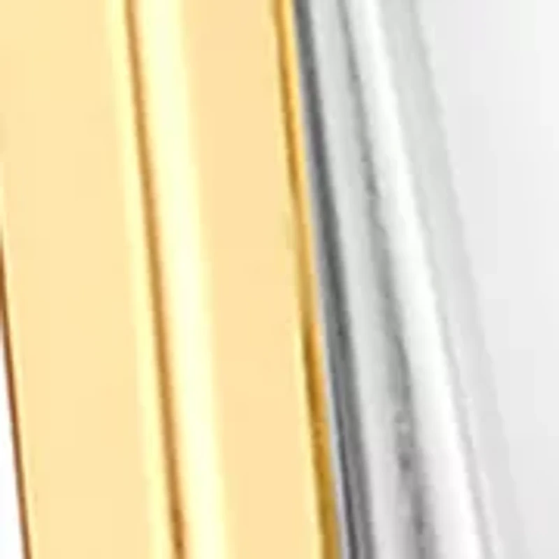 Two Tone Plated Double Square Tube Click-Top Hoop Earrings