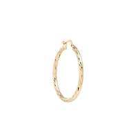 Gold Plated 1.6IN Diamond-Cut Clicktop Hoop Earrings