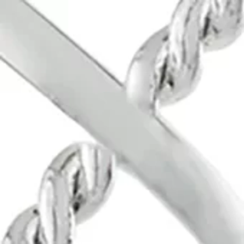 Silver Plated Textured Twist Drop Earrings