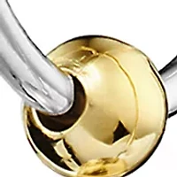 Two Tone Interlock Circle Beaded Drop Earrings