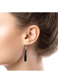 Silver Plated Crystal Faceted Long Teardrop Earrings