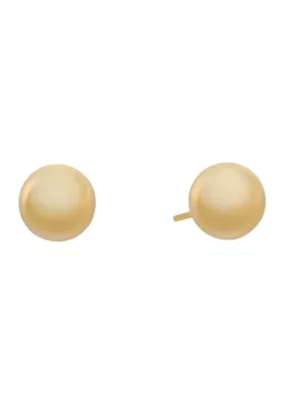 Fine Silver Plated 12 Millimeter High Polished Ball Stud Earrings