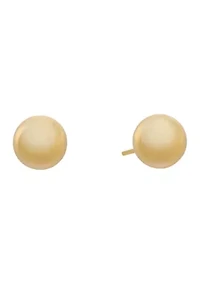 Fine Silver Plated 12 Millimeter High Polished Ball Stud Earrings