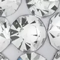 Silver Plated 1.27" Crystal Pavé Inside-Out Oval Hoop Earrings