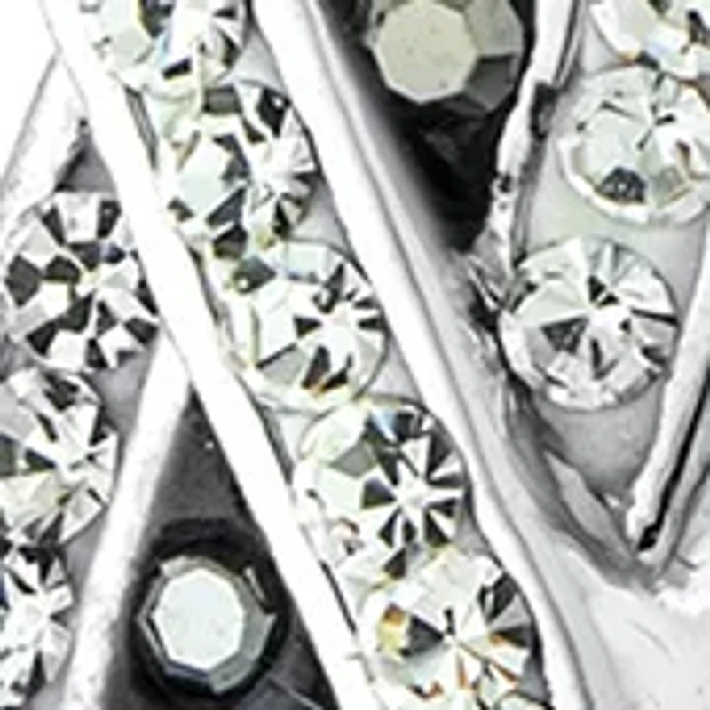 Silver Plated 1.3" Clear Crystal Pavé Twist Hoop Earrings