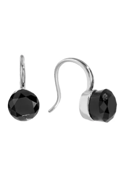 Gold Plated  Faceted Oval Drop Earrings