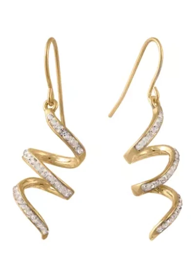 Crystal Spiral Pavé Drop Earrings