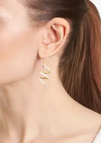 Crystal Spiral Pavé Drop Earrings