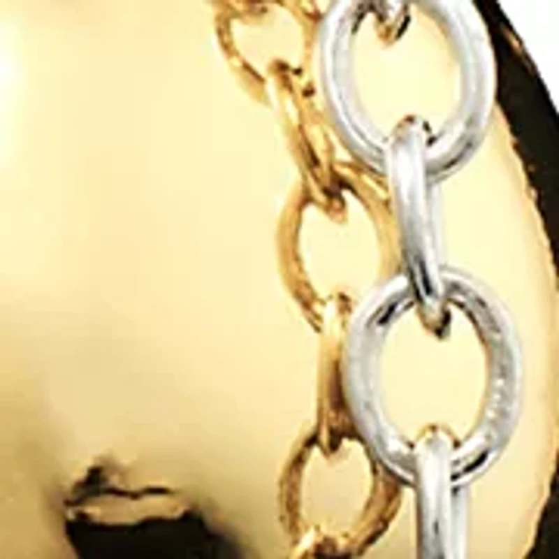 Two Tone Plated Triple Ball Drop Earrings