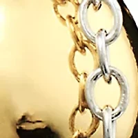 Two Tone Plated Triple Ball Drop Earrings