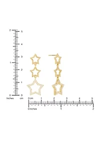 Gold Plated Star Cubic Zirconia Post Earrings