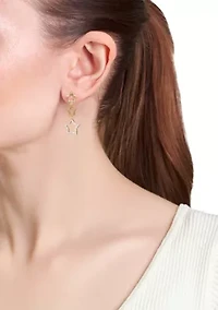Gold Plated Star Cubic Zirconia Post Earrings