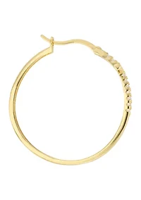 Gold-Plated Crystal Cross Click-Top Hoop Earrings