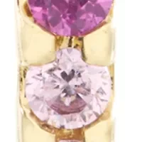 Gold Plated Rainbow Cubic Zirconia Post Hoop Earrings