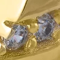 Fine Silver Plated .5" Cubic Zirconia Striped Huggie Hoop Earrings