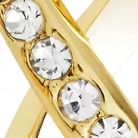 Gold Plated Crystal Spiral Drop Earrings