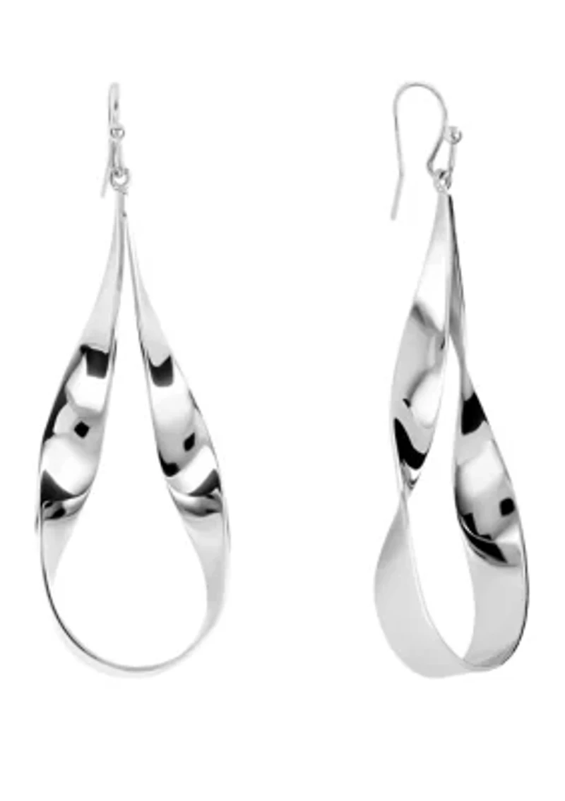 Silver Plated Wavy Drop Earrings