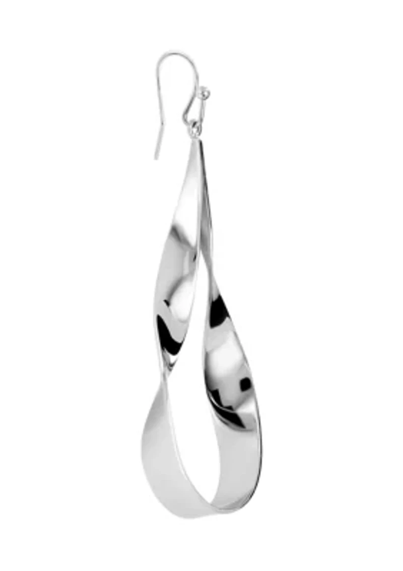 Silver Plated Wavy Drop Earrings