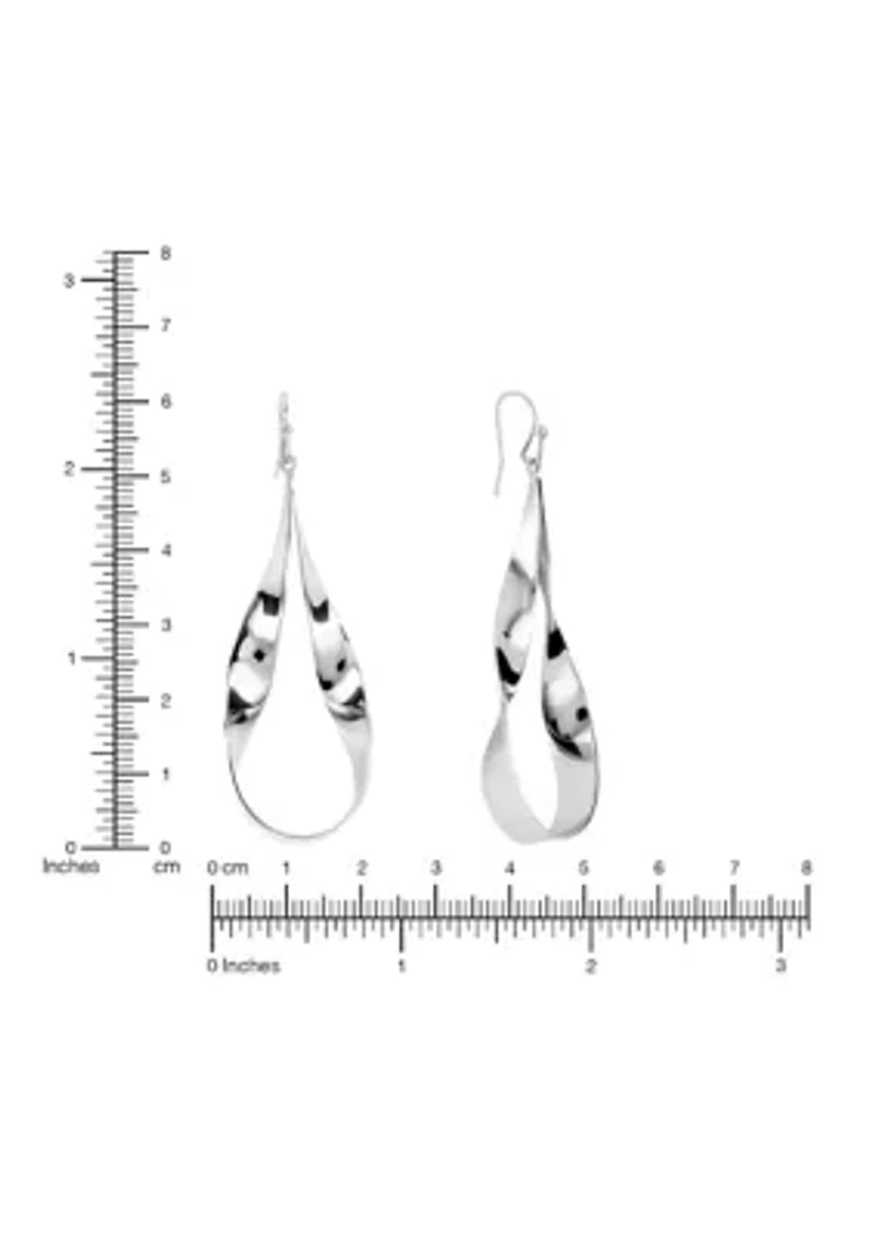 Silver Plated Wavy Drop Earrings
