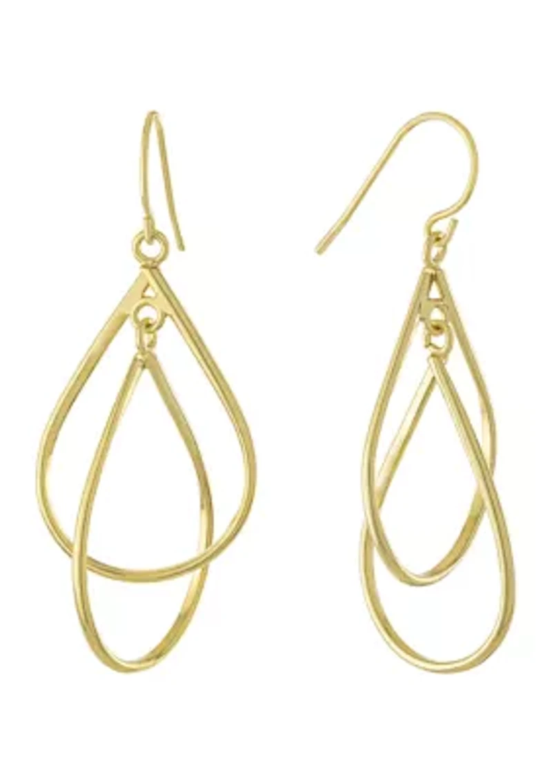 Gold Plated Double Twisted Teardrop Earrings