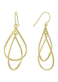 Gold Plated Double Twisted Teardrop Earrings