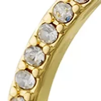 Gold Plated 2" Crystal Double Open Circle Drop Earring